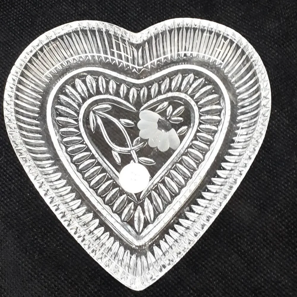 Princess House Heart-Shaped‎ Lead Crystal Trinket Dish